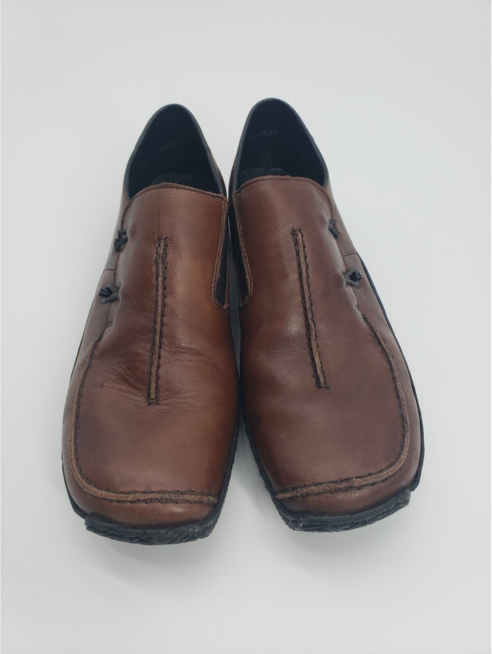 Rieker Shoes Womens 40 8.5-9 Celia Brown Antistress Leather Loafers Slip-On Flat